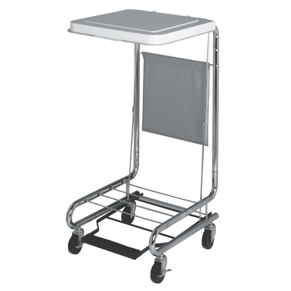 Medline Hamper Stand With Foot Pedal, 19 1/4in x 21in x 9 1/4in, Chrome