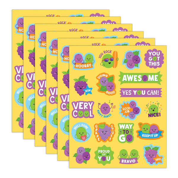 Teacher Created Resources Smelly Stickers, Grape, 120 Per Pack, Set Of 6 Packs