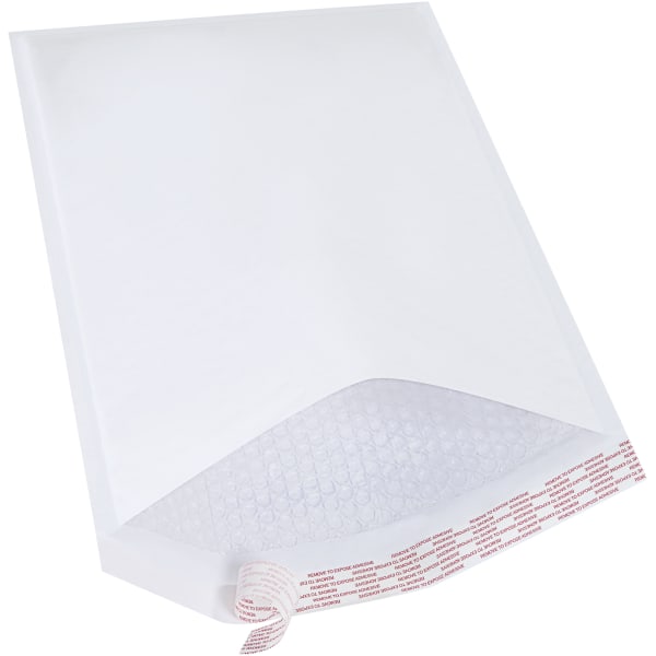 Partners Brand White Self-Seal Bubble Mailers, #6, 12 1/2in x 19in, Pack Of 25