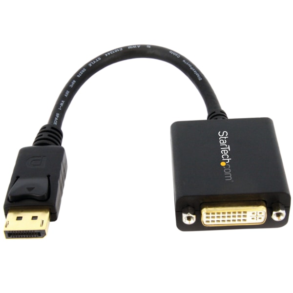 StarTech.com DP2DVI2 DisplayPort to DVI Adapter, DisplayPort to DVI-D Adapter/Video Converter 1080p, DP 1.2 to  DVI Monitor, Latching DP Connector