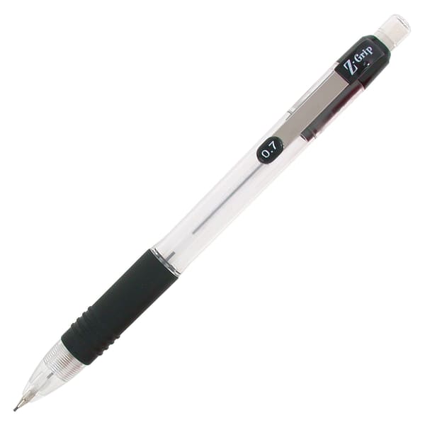 Zebra Pen Z-Grip Mechanical Pencils, Pack Of 24, Medium Point, 0.7 mm, Clear Barrel