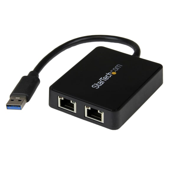 StarTech.com USB 3.0 To Dual Port Gigabit Ethernet Adapter NIC With USB Port