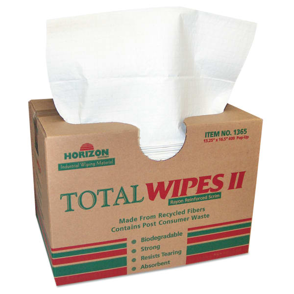 SKILCRAFT Total Wipes II Machinery Towels, 13-1/4in x 16-1/2in, Carton Of 400 Towels (AbilityOne 7920013701365)