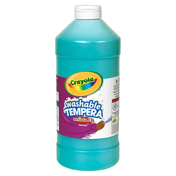 Crayola Washable Tempera Paint Artista II, 1 Quarts, Turquoise Blue