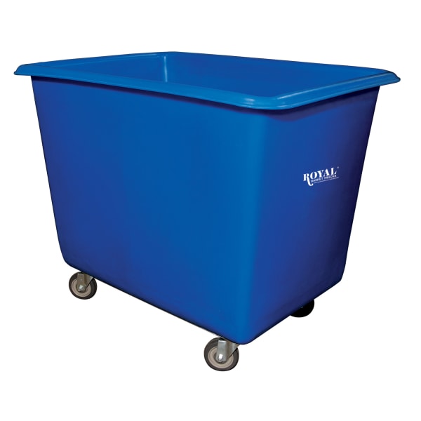 Royal Basket Trucks 16 BU Metal Base Poly Truck, 35-1/2inH x 32inW x 30inD, Blue