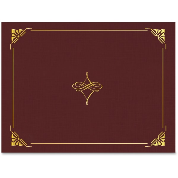 Geographics Letter Recycled Certificate Holder - 8 1/2in x 11in - Cordova, Gold - 30% Recycled - 5 / Pack