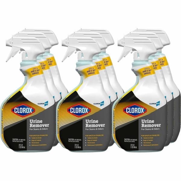 CloroxPro Clorox Urine Remover for Stains and Odors Spray, 32 Ounces Each (Pack of 9)