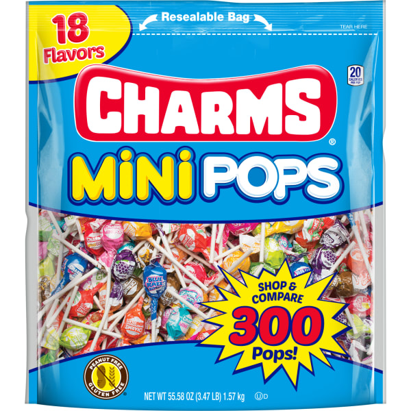 Charms Mini Pops, 3.47-Lb Bag, Assorted Flavors, Bag Of 300