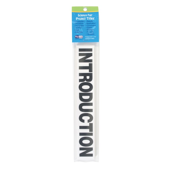 Flipside Science Fair Title Cards, 8 1/2in x 1 3/8in, Black, 12 Bags Of 13