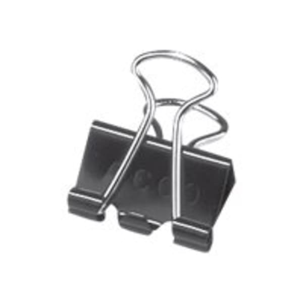 ACCO Tempered Steel/Plastic Binder Clips, Mini, 0.25in Capacity, Black, Pack Of 12