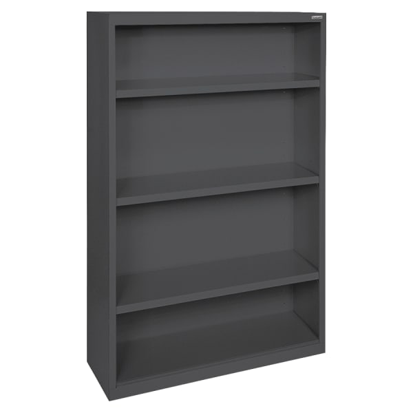 Lorell Fortress Series Steel Modular Shelving Bookcase, 4-Shelf, 60inH x 34-1/2inW x 13inD, Black