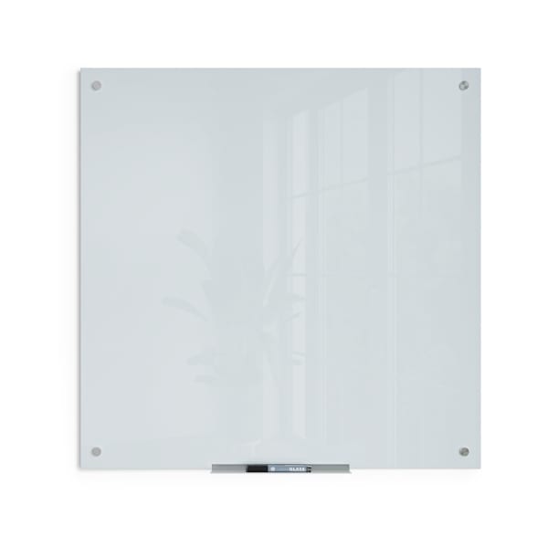 U Brands Glass Non-Magnetic Dry-Erase Board, 36in X 36in, White Frosted Surface, Frameless, Actual Size 35in X 35in (2795U00-01)