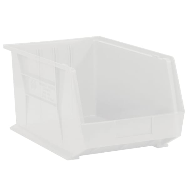 Partners Brand Plastic Stack & Hang Bin Boxes, Small Size, 5 3/8in x 4 1/8in x 3in, Clear, Pack Of 24