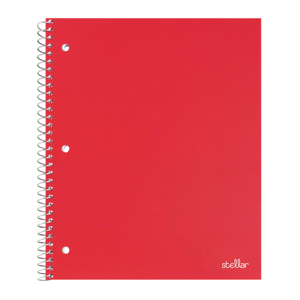 Office Depot Brand Stellar Poly Notebook, 8-1/2in x 11in, 1 Subject, College Ruled, 100 Sheet, Red