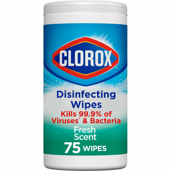 Clorox Disinfecting Wipes, Bleach-Free Cleaning Wipes - For Multipurpose - Fresh Scent - Bleach-free, Pre-moistened, Phosphorous-free, Easy Tear, Easy to Use, Antibacterial - White - 75 Tub - 240 / Bundle