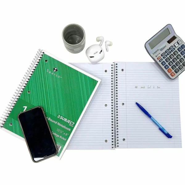Sparco Quality Wire-Bound College Ruled Notebook, 8in x 10 1/2in, 120 Sheets, Assorted Colors