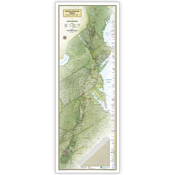 National Geographic Appalachian Trail Map, In Gift Box, 18in x 48in