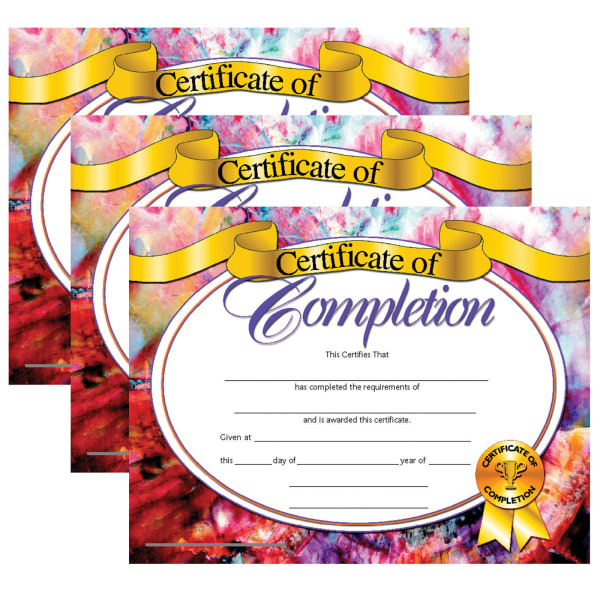 Hayes Publishing Certificate Of Completion, 8.5in x 11in, 30 Per Pack, Set Of 3 Packs