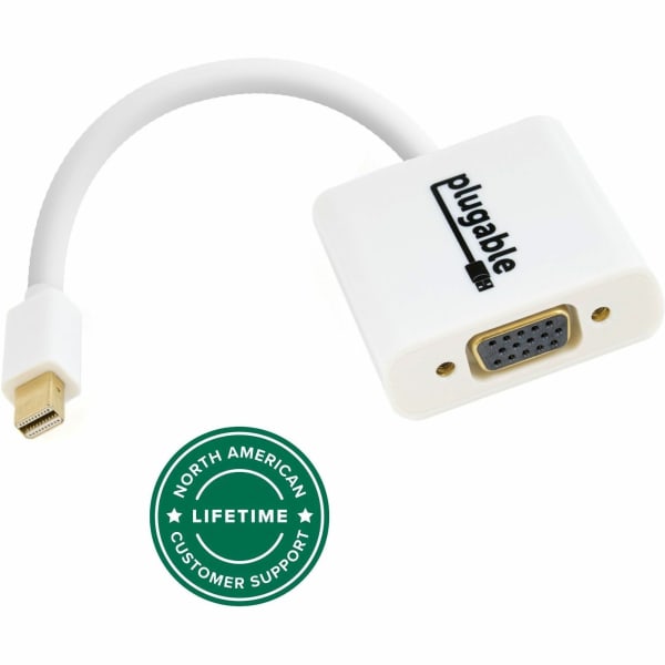 Plugable Mini DisplayPort (Thunderbolt 2) to VGA Adapter - (Supports Mac, Windows, Linux Systems and Displays up to 1920x1080, Active), Driverless
