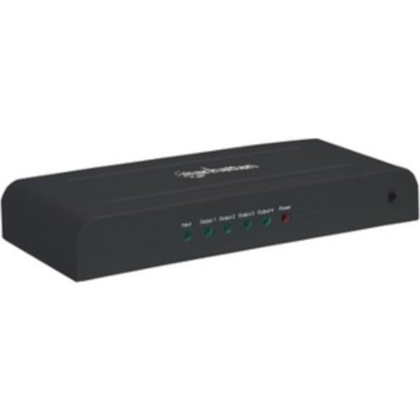 Manhattan HDMI Splitter, 4-Port, 4K@30Hz, AC Powered, Black, Three Year Warranty, Boxed - Video/audio splitter - 4 x HDMI - desktop