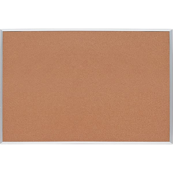 Lorell Basic Cork Bulletin Board, 48in x 72in, Aluminum Frame With Silver Finish