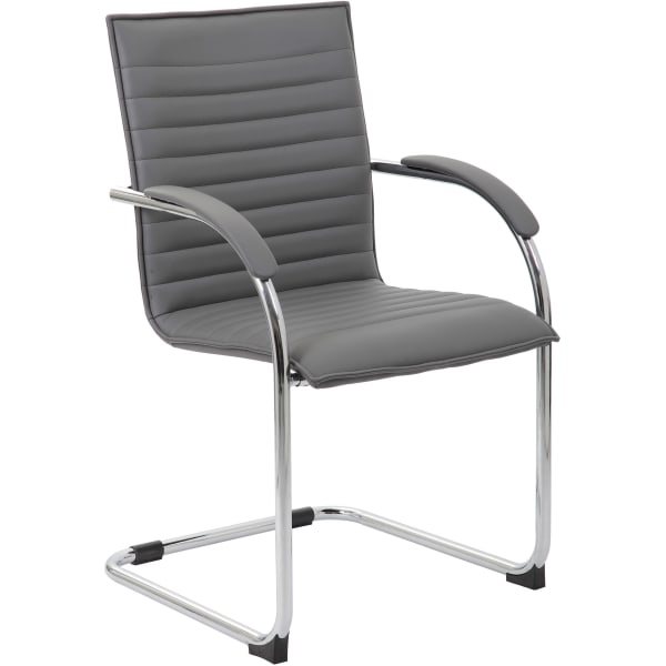 Boss Office Products Ribbed Side Chairs, Gray, Set Of 2