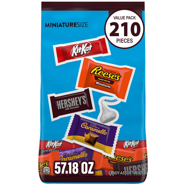 Hershey's Assorted Minis Value Pack, 63.4 Oz, Pack Of 230 Pieces