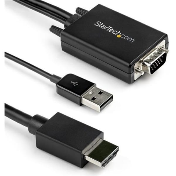 StarTech.com 2m VGA to HDMI Converter Cable with USB Audio Support - 1080p Analog to Digital Video Adapter Cable - Male VGA to Male HDMI - VGA to HDMI converter cable to connect any VGA device to any HDMI display