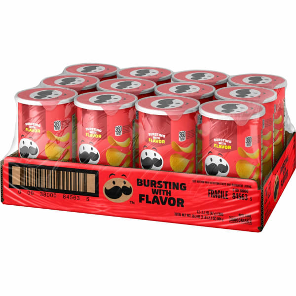 Pringles Original Cans, 2.38 Oz, Carton Of 12 Cans