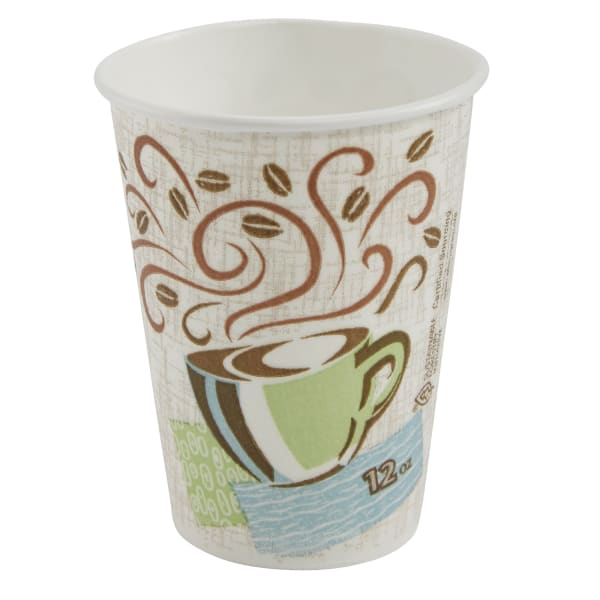 Dixie PerfecTouch Coffee Haze Paper Hot Cups, 12 Oz, Assorted Colors, Pack Of 160 Cups