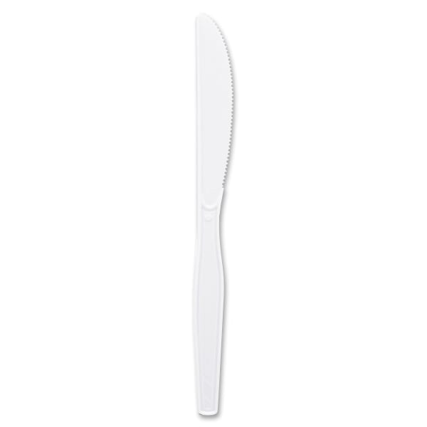 Genuine Joe Heavyweight Disposable Knives - Disposable - White - 100 Box - 40 / Carton