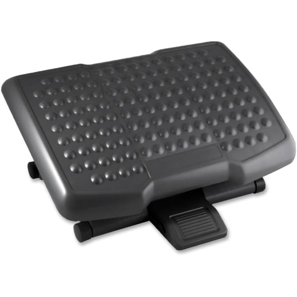 Lorell Adjustable-Height Footrest - 4in to 6.50in Adjustable Height - Black - 1 Each