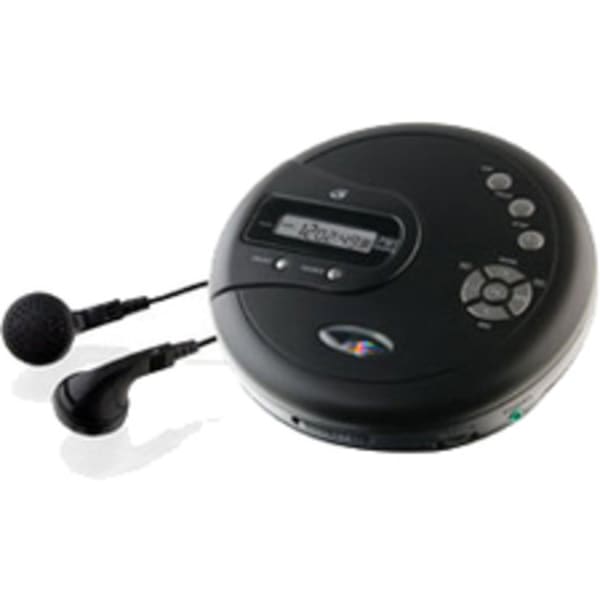 GPX PC332B Personal CD Player With FM Radio, 1.1inH x 5.51inW x 5.51inD, Black