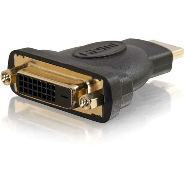 C2G Velocity DVI-D Female to HDMI Male Inline Adapter - 1 x 24-pin DVI-D Digital Video Female - 1 x HDMI Digital Audio/Video Male - Gold Contact - Black