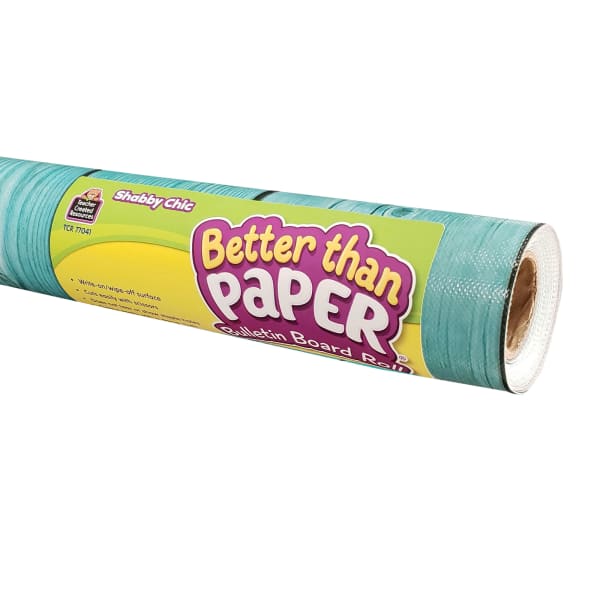 Teacher Created Resources Better Than Paper Bulletin Board Paper Rolls, 4ft x 12ft, Shabby Chic, Pack Of 4 Rolls