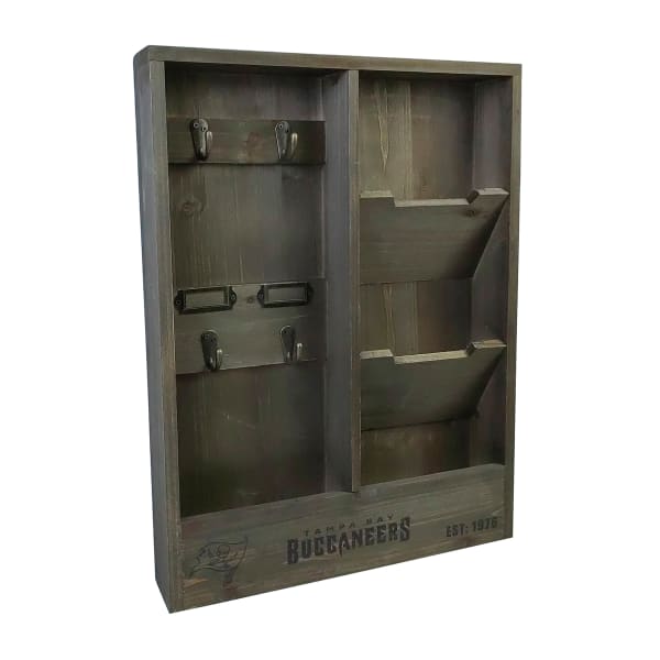 Imperial NFL Wall Mounted Wood Organizer, 19inH x 14-1/4inW x 2-3/4inD, Tampa Bay Buccaneers