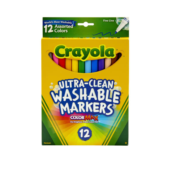 Crayola Washable Markers, Thin Line, Assorted Classic Colors, Box Of 12