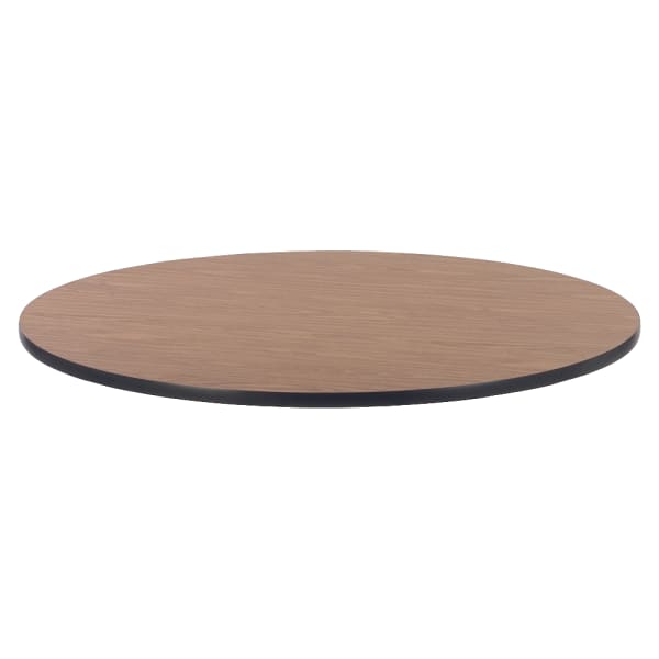 Lorell Classroom Round Activity Table Top, 48inW, Medium Oak/Black