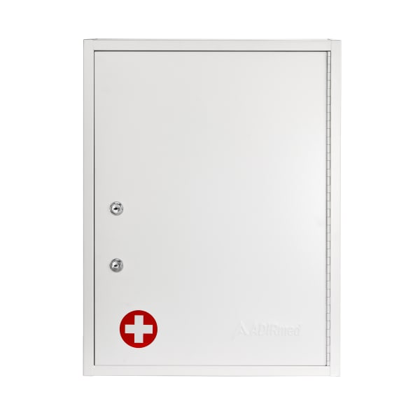 Alpine AdirMed Large Medical Security Cabinet, 21inH x 16inW x 6inD, White