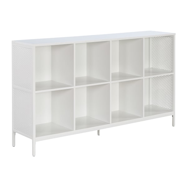 Office Star Ace 34inH 8-Cube Storage Bookcase, White