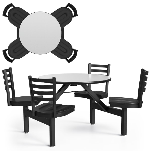 Palmer Hamilton Covey Indoor Cluster Table With 4 Seats, 29in x 54in, Gray Glace/Black