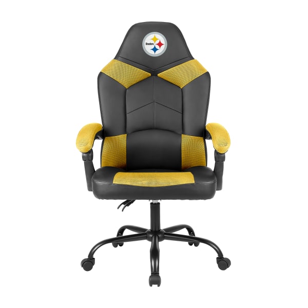 Imperial Adjustable Oversized Vinyl High-Back Office Task Chair, NFL Pittsburgh Steelers, Black/Yellow