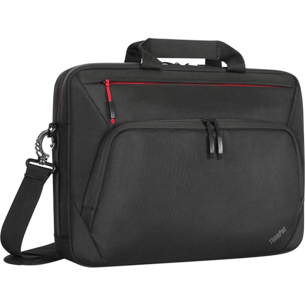 Lenovo Essential Plus Carrying Case Rugged (Briefcase) for 15.6in Notebook - Black - Weather Resistant, Wear Resistant - Ballistic Nylon Body - ThinkPad Signature Logo - Luggage Strap, Shoulder Strap, Hand Grip, Carrying Strap, Handle