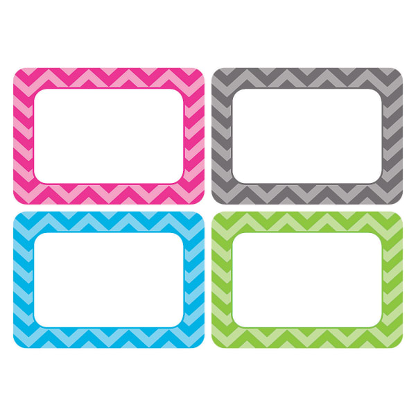 Teacher Created Materials Name Tags, Chevron, 2-1/2inH x 3-1/2inW, 36 Name Tags Per Pack, Set Of 6 Packs