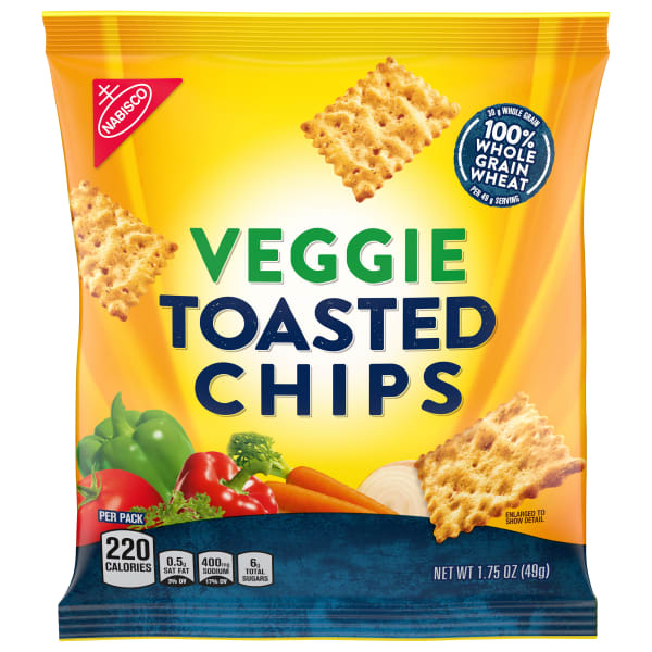 Nabisco Wheat Thins Toasted Chips, Veggie Flavor, 1.7 Oz, Box Of 60