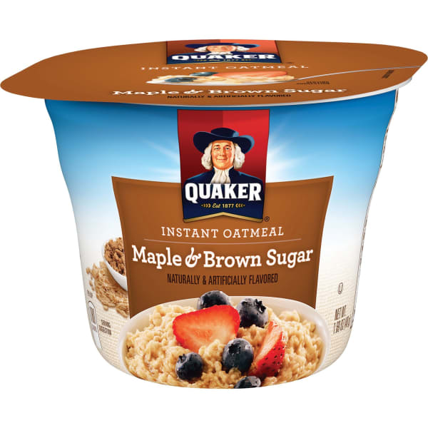 Quaker Express Oatmeal Cups, Brown Sugar, 1.69 Oz, Pack Of 24