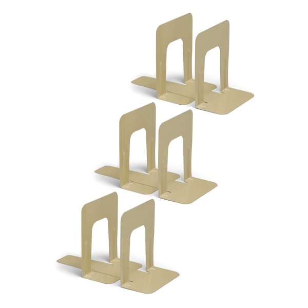 Charles Leonard Bookends, 9in Height, Tan, 2 Per Pack, Set Of 3 Packs