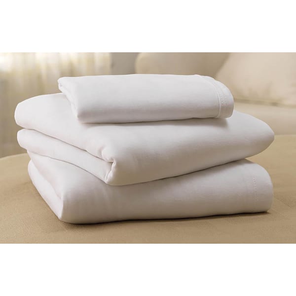 Medline Soft-Fit Knitted Fitted Flat Sheet, 32in x 84in, White