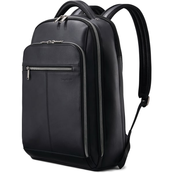 Samsonite Carrying Case (Backpack) for 15.6in Notebook - Black - Damage Resistant, Scuff Resistant, Scratch Resistant - Leather Body - Shoulder Strap - 18in Height x 5.5in Width - 1 Each