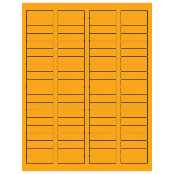 Tape Logic Permanent Labels, LL170OR, Rectangle, 1 3/4in x 1/2in, Fluorescent Orange, Case Of 8,000